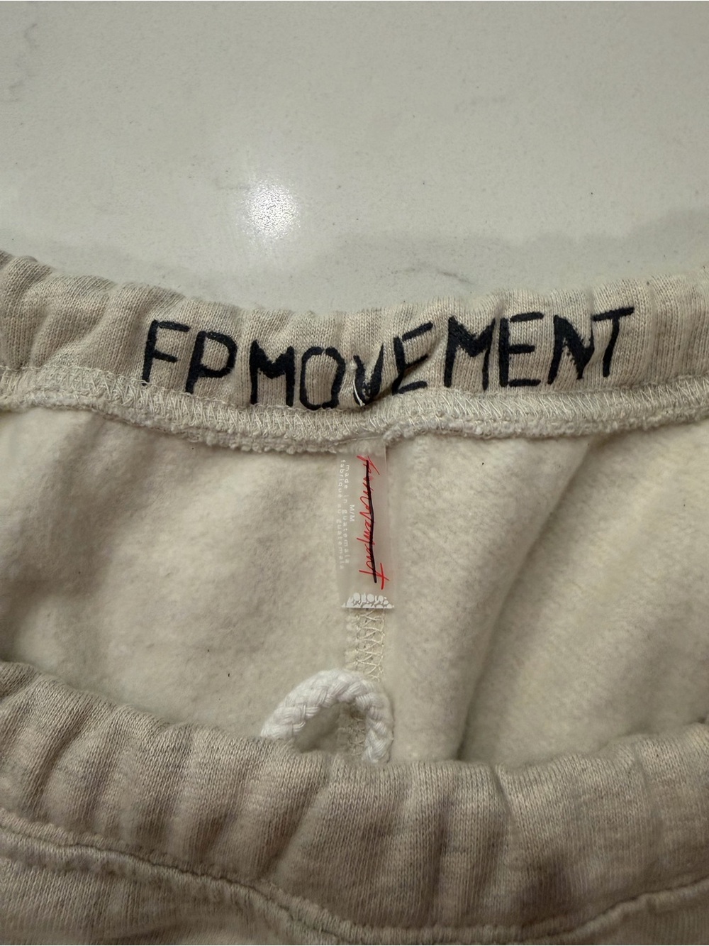FP Movement by Free People Oatmeal Heather Raw Hem Sweat Shorts - Size M NWOT - Picture 5 of 8